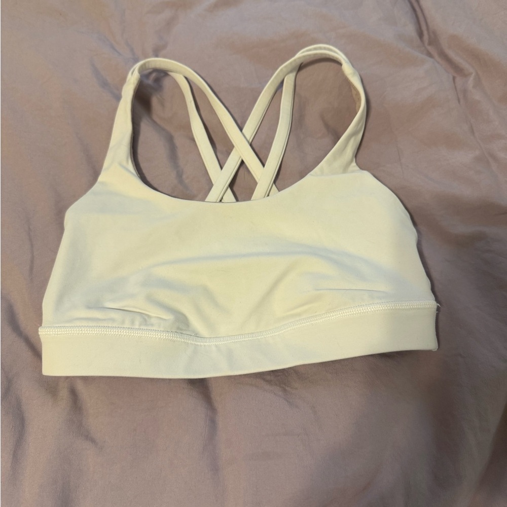 Lululemon white Cross-Back Energy Long Line Sports Bra 2 - Picture 3 of 5